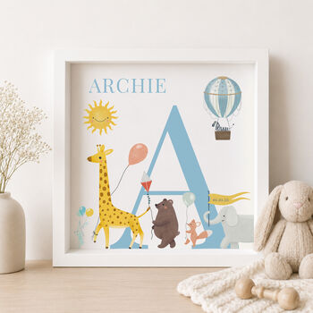 Personalised Safari Parade Name Print For Boy Or Girl, 5 of 8
