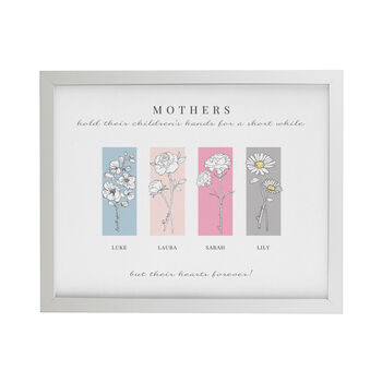 Mothers Day Gifts Personalised Birth Flowers Framed Print, 8 of 9