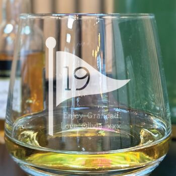 Personalised 19th Hole Golf Whisky Glass, 2 of 4