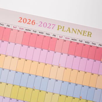 2026 2027 Large A1 Academic Year Wall Planner | Rainbow, 3 of 7