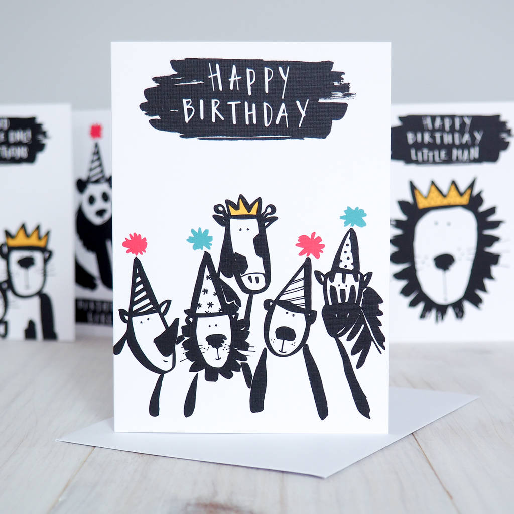 Animal Party Kid's Birthday Card By Betty Etiquette ...