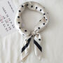 White Polka Dot Silk Square Scarf, thumbnail 3 of 5