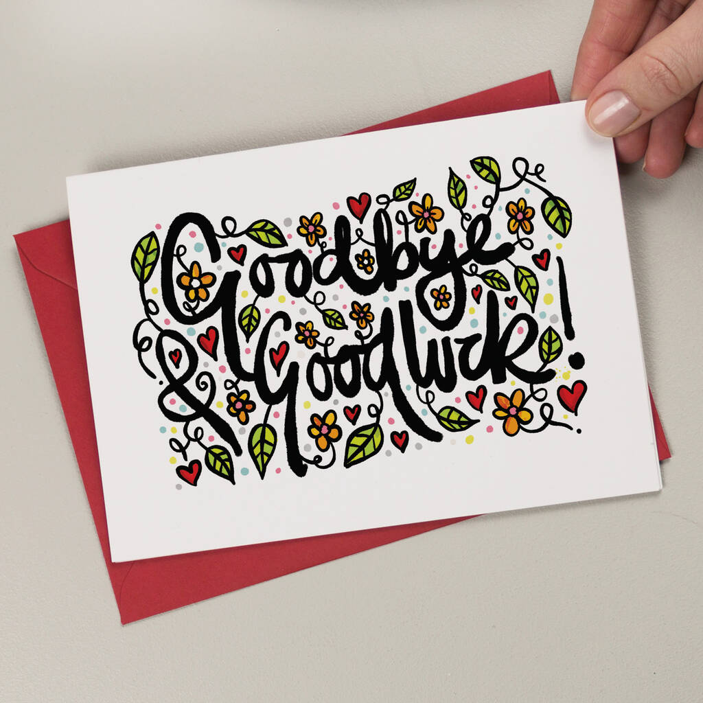 Floral Goodbye And Good Luck Leaving New Job Card