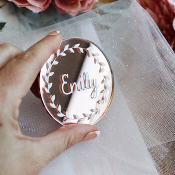 Rose Gold Mirrored Acrylic Table Setting Place Name, 3 of 6