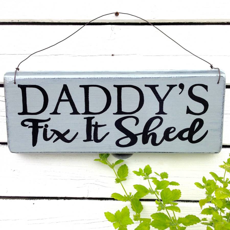 personalised wire strung shed sign by potting shed designs