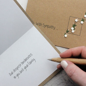 Sympathy Card, Bereavement Card, Simple Floral Design, 4 of 4
