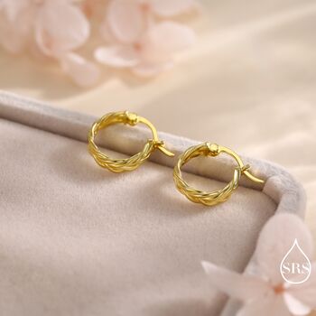 Braided Hoop Earrings In Sterling Silver, 5 of 11