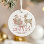 Personalised Baby's First Christmas Santa Bauble Keepsake In Pink Or Blue, thumbnail 1 of 6