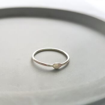 Dainty Sterling Silver Hammered Stacking Ring, 3 of 6