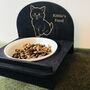 Personalised Wooden Cat Bowl Stand, thumbnail 1 of 3