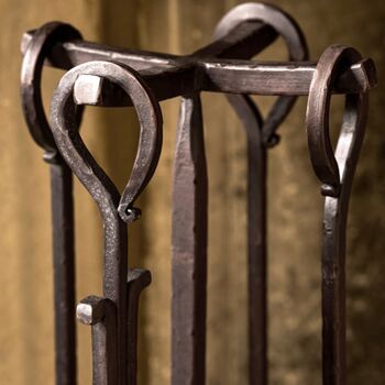 Wrought Iron Fireside Companion Set, 3 of 8