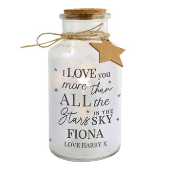 Personalised I Love You More… LED Glass Jar Light, 4 of 4