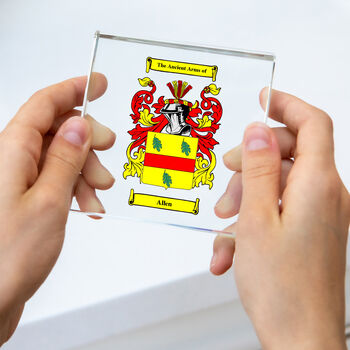 Glass Display Tile With Coat Of Arms And Box, 10 of 12