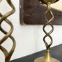 Pair Of Vintage Brass Twist Candlesticks, thumbnail 2 of 5