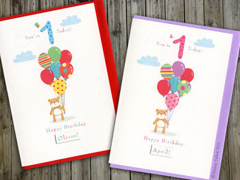 First Birthday Or Choose Your Age Bear Card, 2 of 7