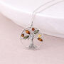 Personalised Oxidised Sterling Silver Baltic Amber Tree Of Life Pendant Necklace, thumbnail 1 of 8