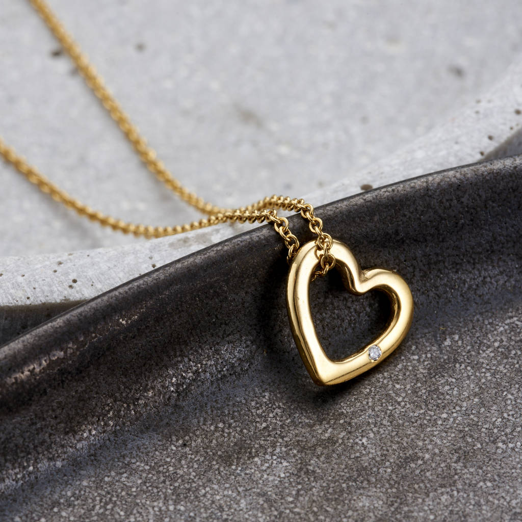Diamond Heart Charm Necklace, 1 of 7