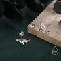 Sterling Silver Tiger Stud Earrings, thumbnail 4 of 12
