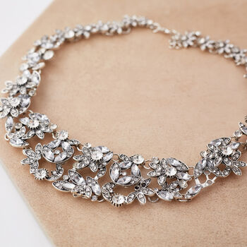 Crystal Flower Statement Collar Necklace, 3 of 3