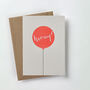 'Hooray' Balloon Letterpress Card, thumbnail 3 of 4
