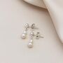 Pearl Drop Earrings With Two Pearls, thumbnail 1 of 3