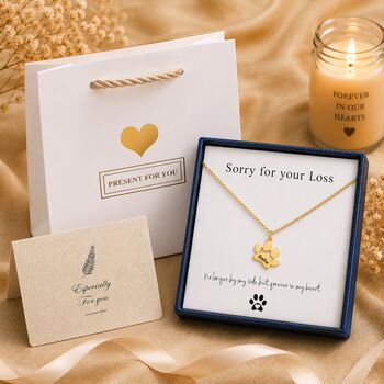 Personalised Sorry For Your Loss Dog Memorial Paw Print Necklace, 3 of 10