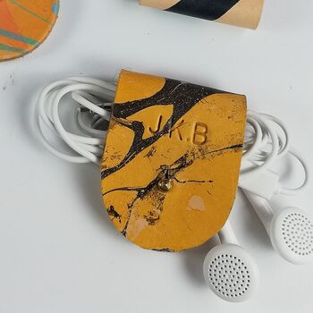 Earphone Cable Tidy Tie Marbled, 3 of 4