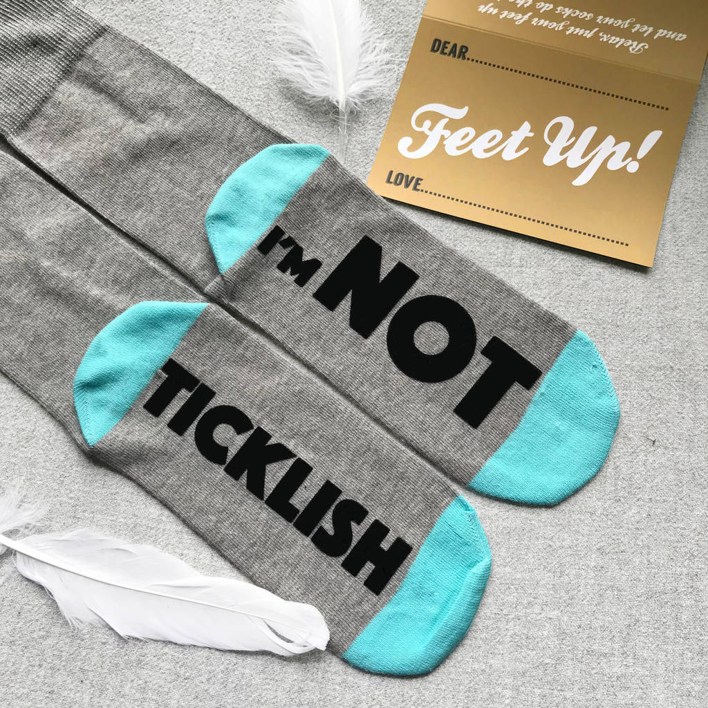 Funny Socks For Adults And Kids 'I'm Not Ticklish' By Twisted Twee