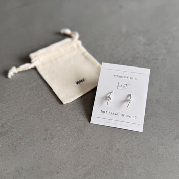 Friendship Knot Sterling Silver Bar Earrings, 4 of 8