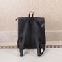 Minimalist Genuine Grain Leather Backpack Black, thumbnail 8 of 12