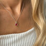 January Garnet Birthstone Crystal Necklace Or Bracelet In Sterling Silver, thumbnail 3 of 9