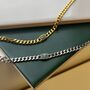 Mens Silver Emerald Green Chain Necklace Stainless Steel, thumbnail 6 of 12