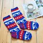 Fair Trade Hand Knitted Scandi Woollen Slipper Socks, thumbnail 4 of 12