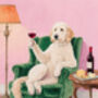 Your Own Dog Sipping Red Wine Wall Art Print, thumbnail 2 of 5