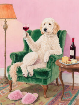Your Own Dog Sipping Red Wine Wall Art Print, 2 of 5