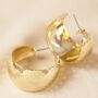 Wide Hammered Hoop Earrings In Gold Plating, thumbnail 4 of 7