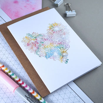 Floral Watercolour Heart | Birthday Card For A Friend, 3 of 6