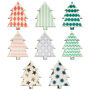 Patterned Christmas Tree Plates, Set Of Eight, thumbnail 1 of 2
