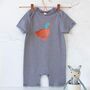 Baby Short Sleeve Striped Bodysuit, Duck, thumbnail 1 of 4