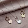 Personalised Molten Texture Disc And Hoop Necklace, thumbnail 3 of 9