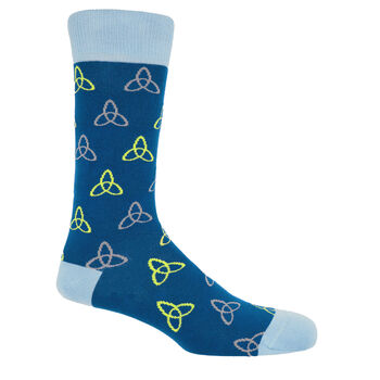 Tri Blue And Snowflake White Men's Socks Bundle, 4 of 5
