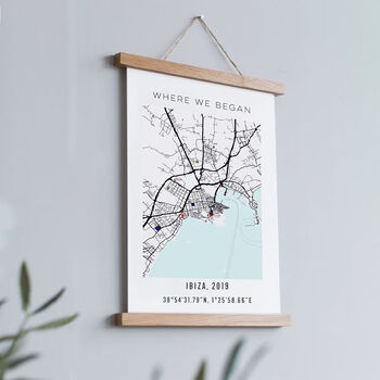'Where We Met' Personalised Location Map Print, 4 of 12