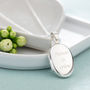Engraved Sterling Silver Oval Locket Necklace, thumbnail 1 of 9