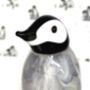 Cute Hand Blown Solid Glass Penguin Chick Figurine, thumbnail 3 of 7