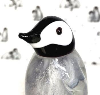 Cute Hand Blown Solid Glass Penguin Chick Figurine, 3 of 7