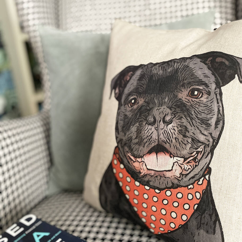 staffordshire bull terrier cushion