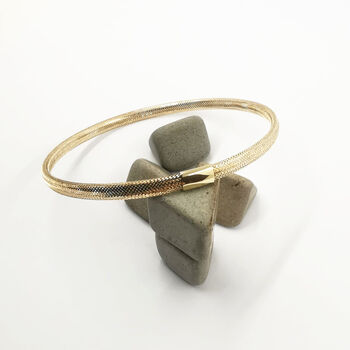 9ct Gold Mesh Slip On Bangle, 3 of 8