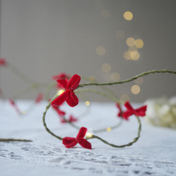 Velvet Bow Star Light, Handmade Christmas Decoration, 5 of 6