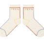 White Stripe Kanji Adult Long Cotton Socks For Friends, thumbnail 4 of 5