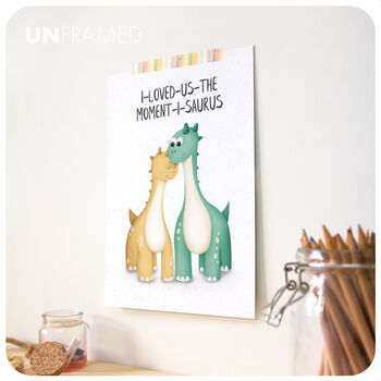 Dinosaur A4 Print Birthday Gift Wife Husband Partner, 2 of 2